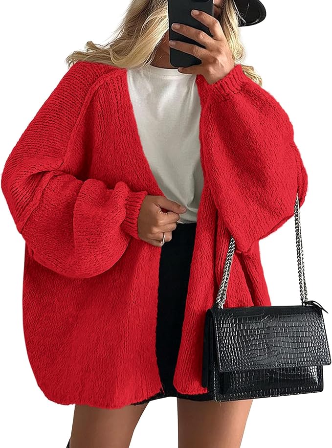 Ryzon Klara - Lätt stickad kofta med ballongärm