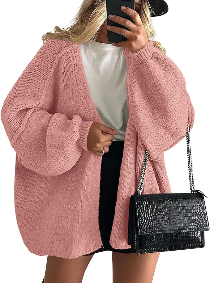 Ryzon Klara - Lätt stickad kofta med ballongärm